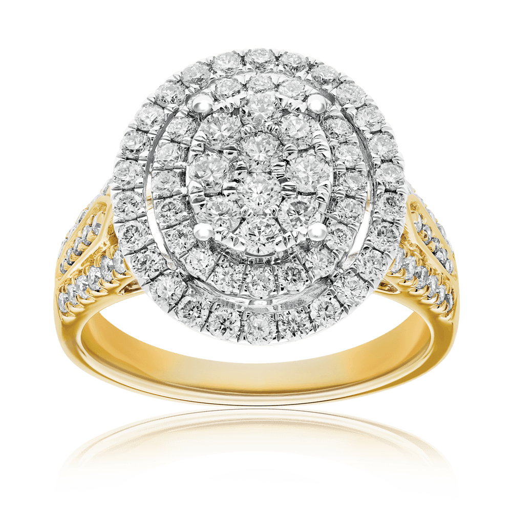 Oval Shape Diamond Dress Ring in 9ct Yellow Gold 1.25ct - Wallace Bishop