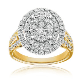 Oval Shape Diamond Dress Ring in 9ct Yellow Gold 1.25ct - Wallace Bishop