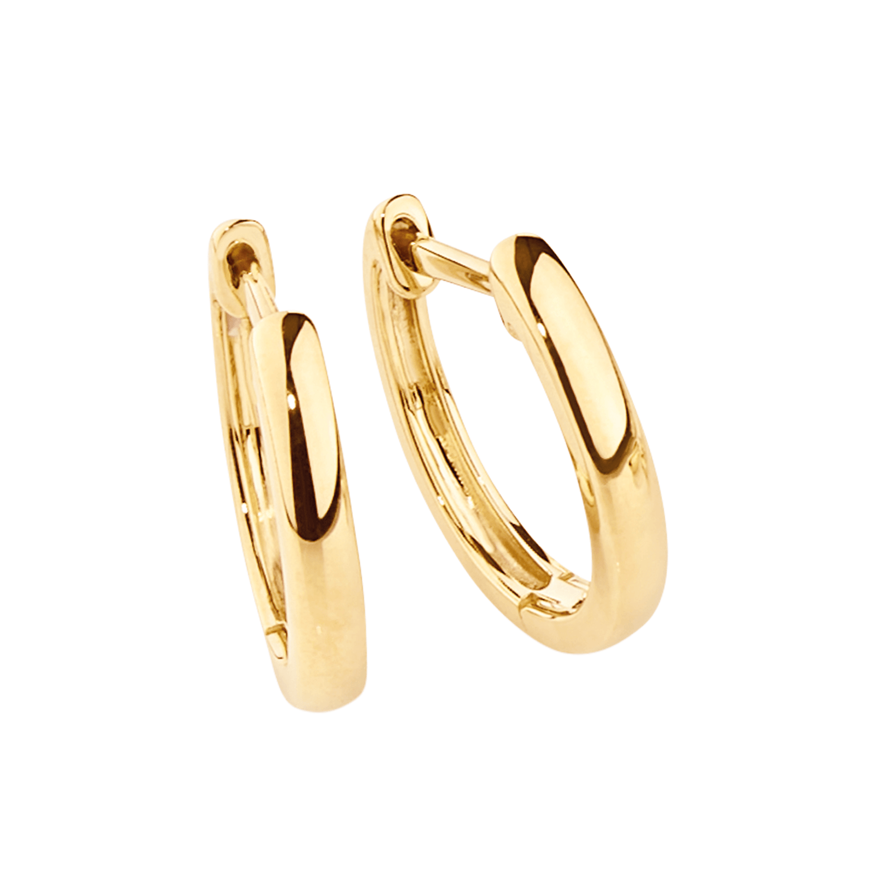 Oval Shaped Huggie Hoop Earrings in 9ct Yellow Gold - Wallace Bishop
