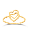 Overlapping Hearts Ring in 9ct Yellow Gold - Wallace Bishop
