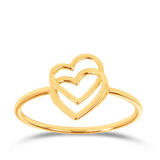 Overlapping Hearts Ring in 9ct Yellow Gold - Wallace Bishop