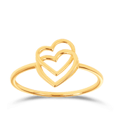 Overlapping Hearts Ring in 9ct Yellow Gold - Wallace Bishop