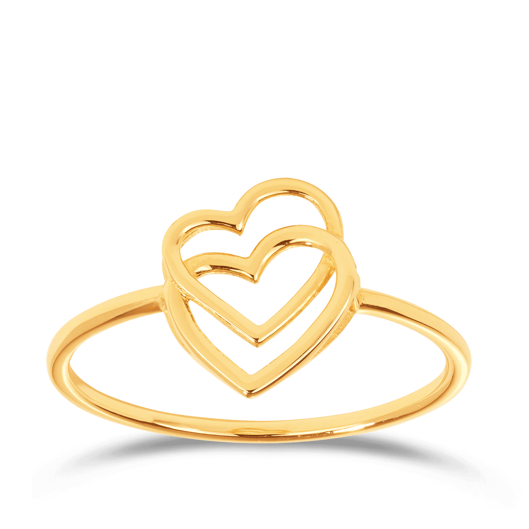 Overlapping Hearts Ring in 9ct Yellow Gold - Wallace Bishop