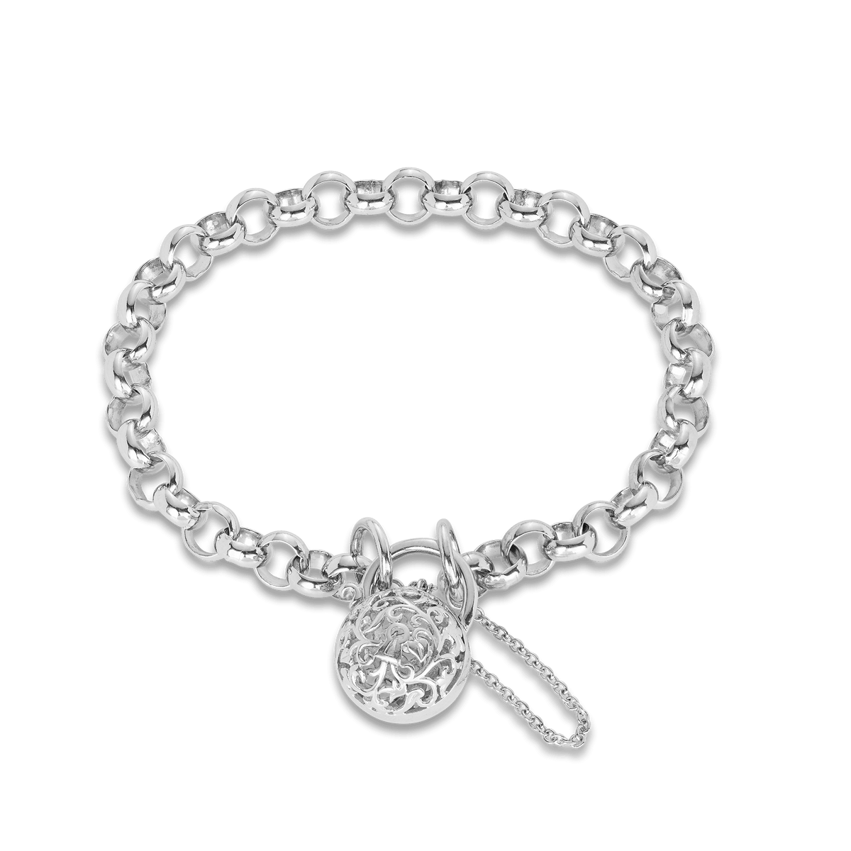 Padlock Belcher Link Bracelet in Sterling Silver - Wallace Bishop