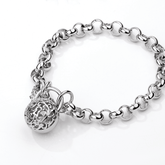 Padlock Belcher Link Bracelet in Sterling Silver - Wallace Bishop