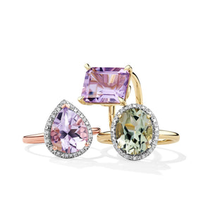 Pear Cut Amethyst & Diamond Cocktail Ring in 9ct Rose Gold - Wallace Bishop