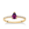 Pear Cut Rhodolite Garnet & Diamond Ring in 9ct Yellow Gold - Wallace Bishop