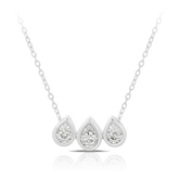 Pear Diamond Necklace in 9ct White Gold TGW 0.18ct - Wallace Bishop