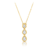 Pear Shape Diamond Trio Drop Necklace set in 9ct Yellow Gold - Wallace Bishop