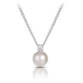 Pearl & Cubic Zirconia Pendant in Sterling Silver - Wallace Bishop