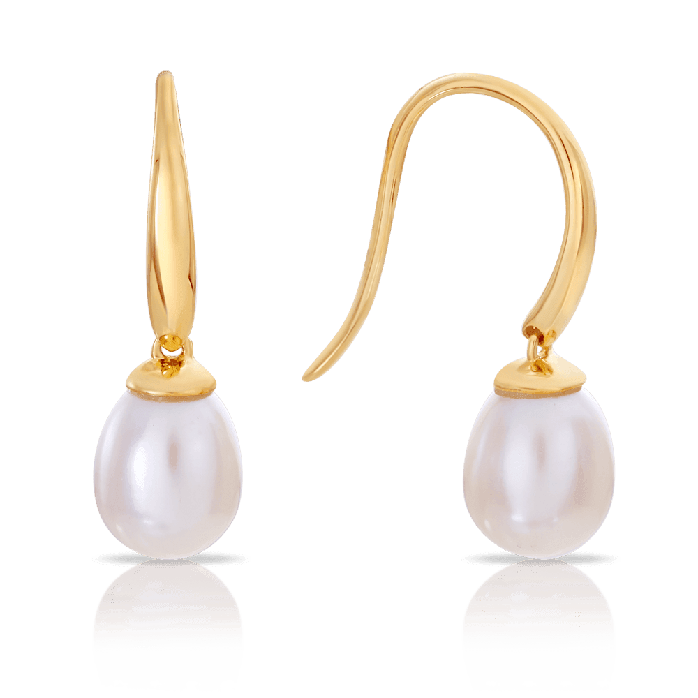 Pearl Drop Earrings in 9ct Yellow Gold - Wallace Bishop