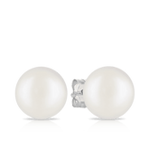 Pearl Stud Earrings set in Sterling Silver - Wallace Bishop