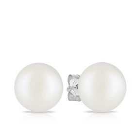 Pearl Stud Earrings set in Sterling Silver - Wallace Bishop