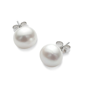 Pearl Stud Earrings set in Sterling Silver - Wallace Bishop