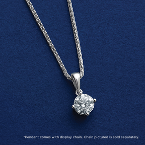 Diamond Solitaire Pendant in 18ct White Gold