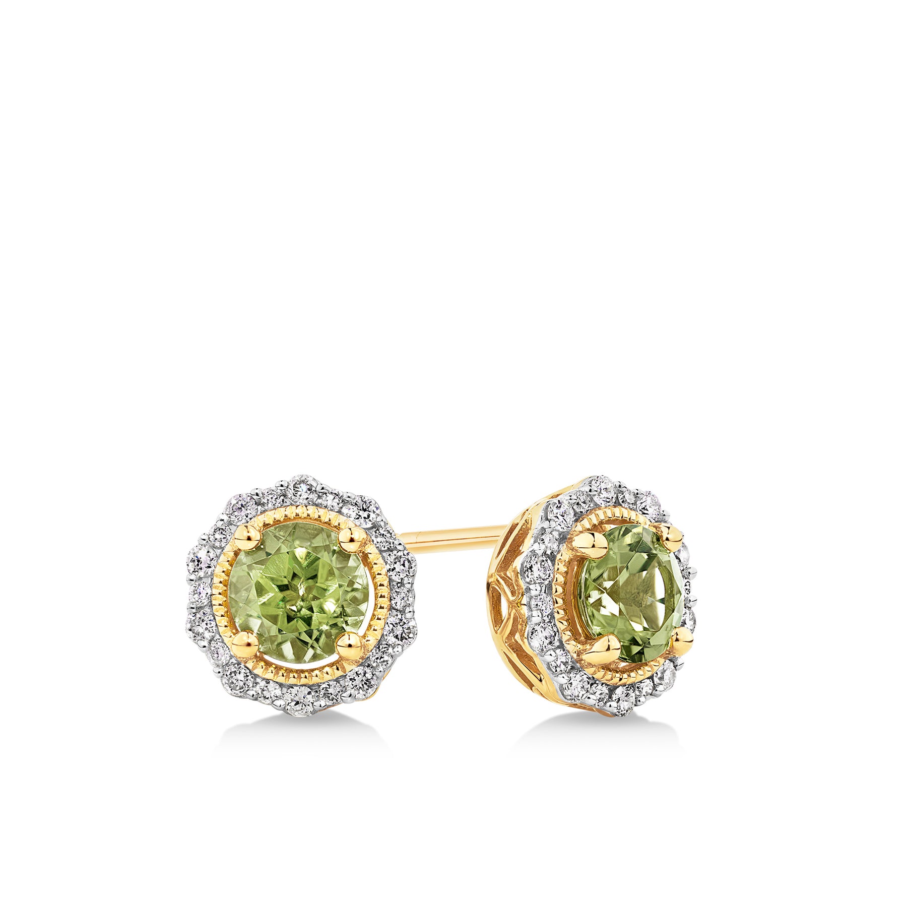Amazon.com: 6mm Round 14k White Gold Peridot Stud Earrings: Clothing, Shoes  & Jewelry