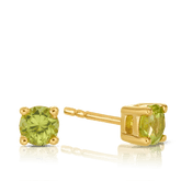 Peridot Round Stud Earrings in 9ct Yellow Gold - Wallace Bishop