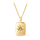 Peridot Star Set Rectangular Pendant in 9ct Yellow Gold - Wallace Bishop