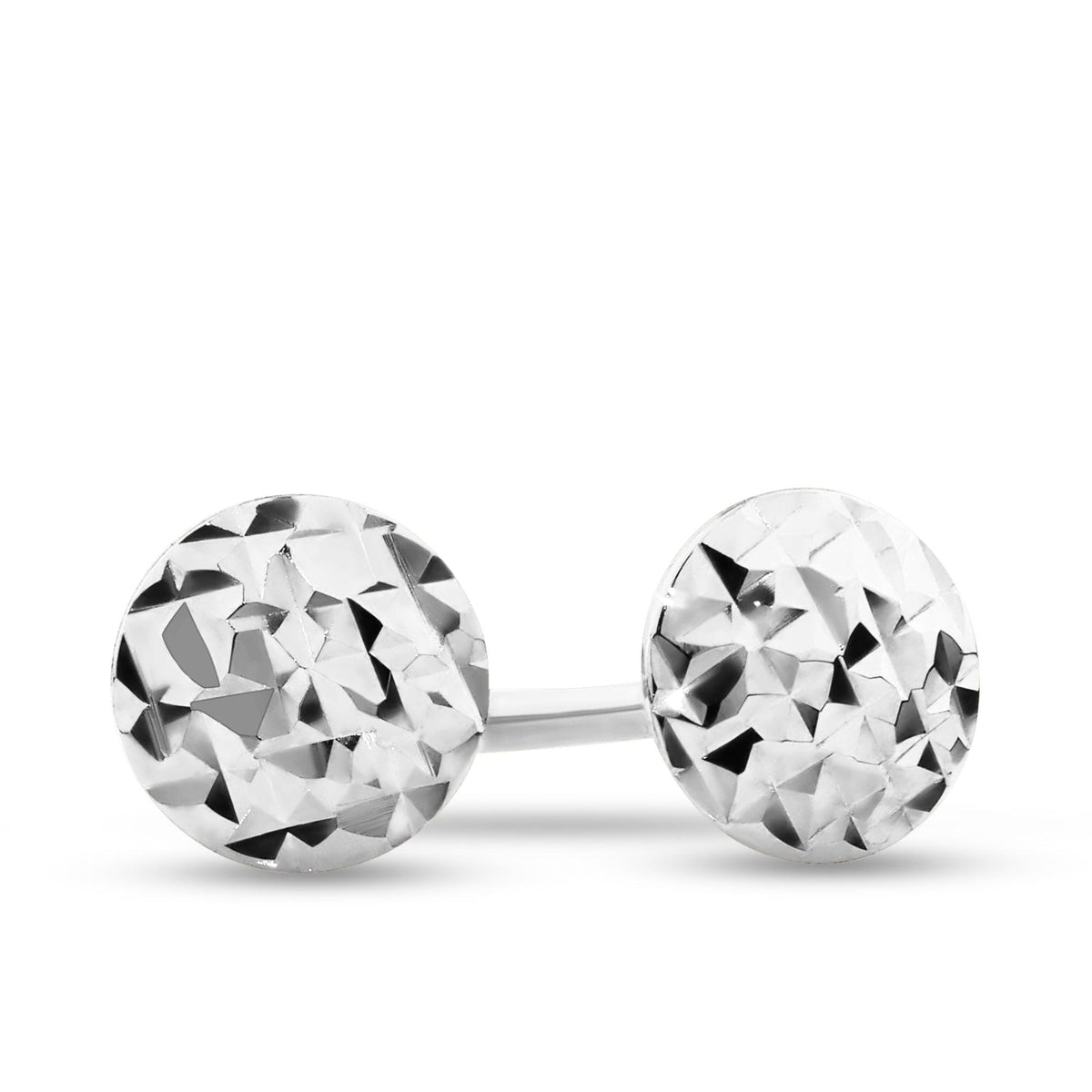 Petite 3mmDiamond Cut Studs in 9ct White Gold - Wallace Bishop