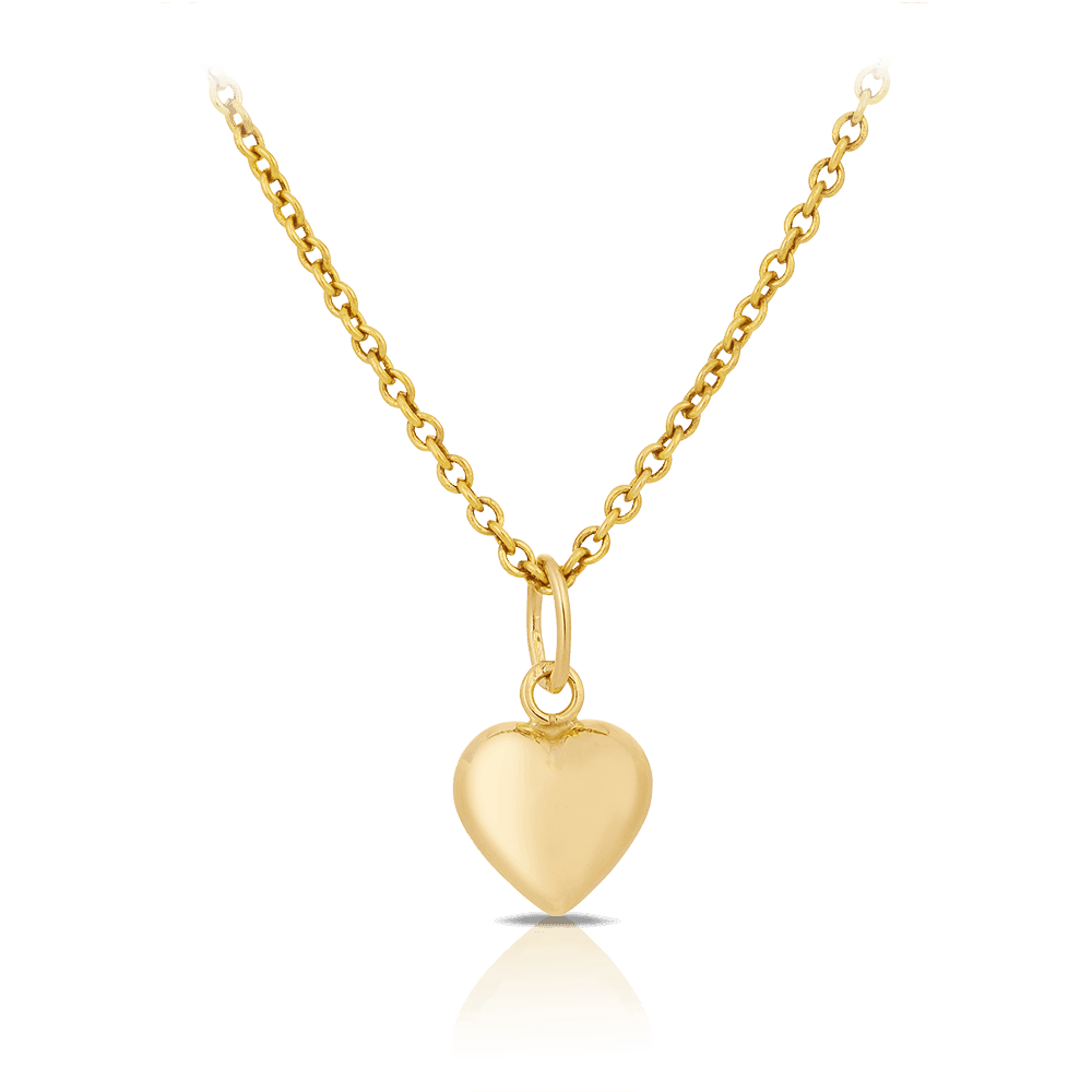 Petite Heart Pendant Necklace in 9ct Yellow Gold - Wallace Bishop