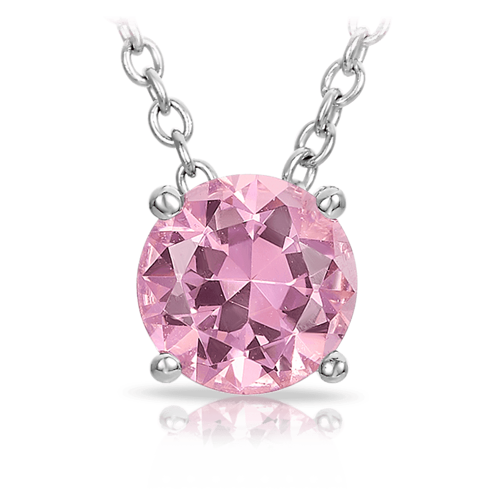 Pink Cubic Zirconia Neclace in Sterling Silver - Wallace Bishop