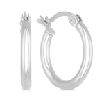 Plain 15mm Hoop Earrings in Sterling Silver - Wallace Bishop