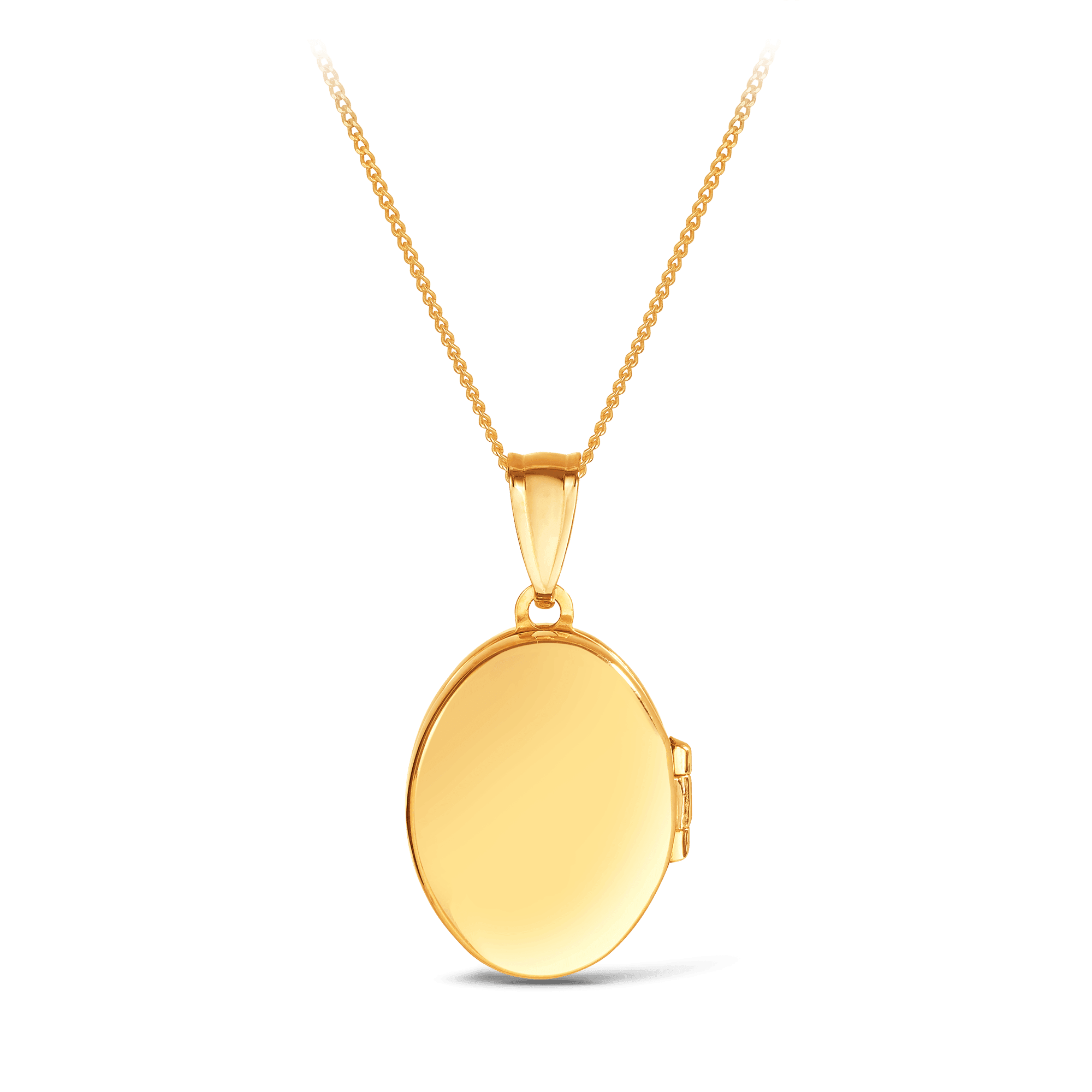 Plain Oval Locket Pendant in 9ct Yellow Gold - Wallace Bishop