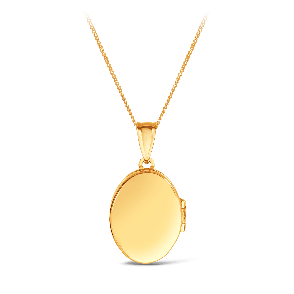 Plain Oval Locket Pendant in 9ct Yellow Gold - Wallace Bishop