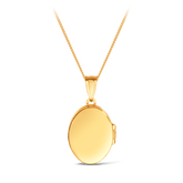 Plain Oval Locket Pendant in 9ct Yellow Gold - Wallace Bishop