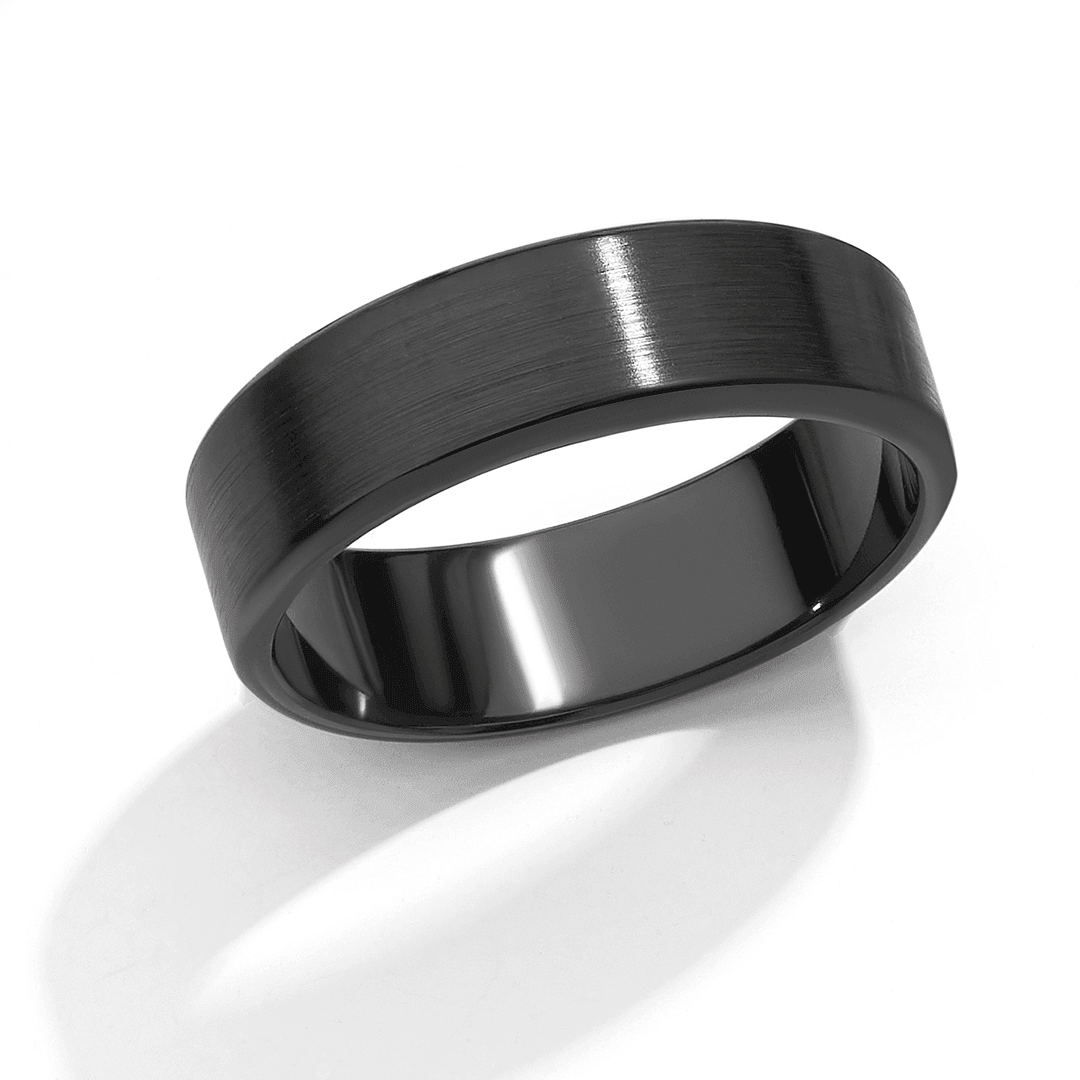 Plain Wedding Ring in Black Zirconium - Wallace Bishop