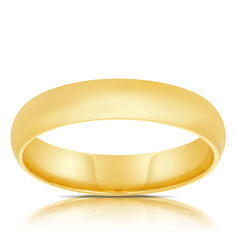Polished High Dome Wedder Ring in 9ct Yellow Gold - Wallace Bishop