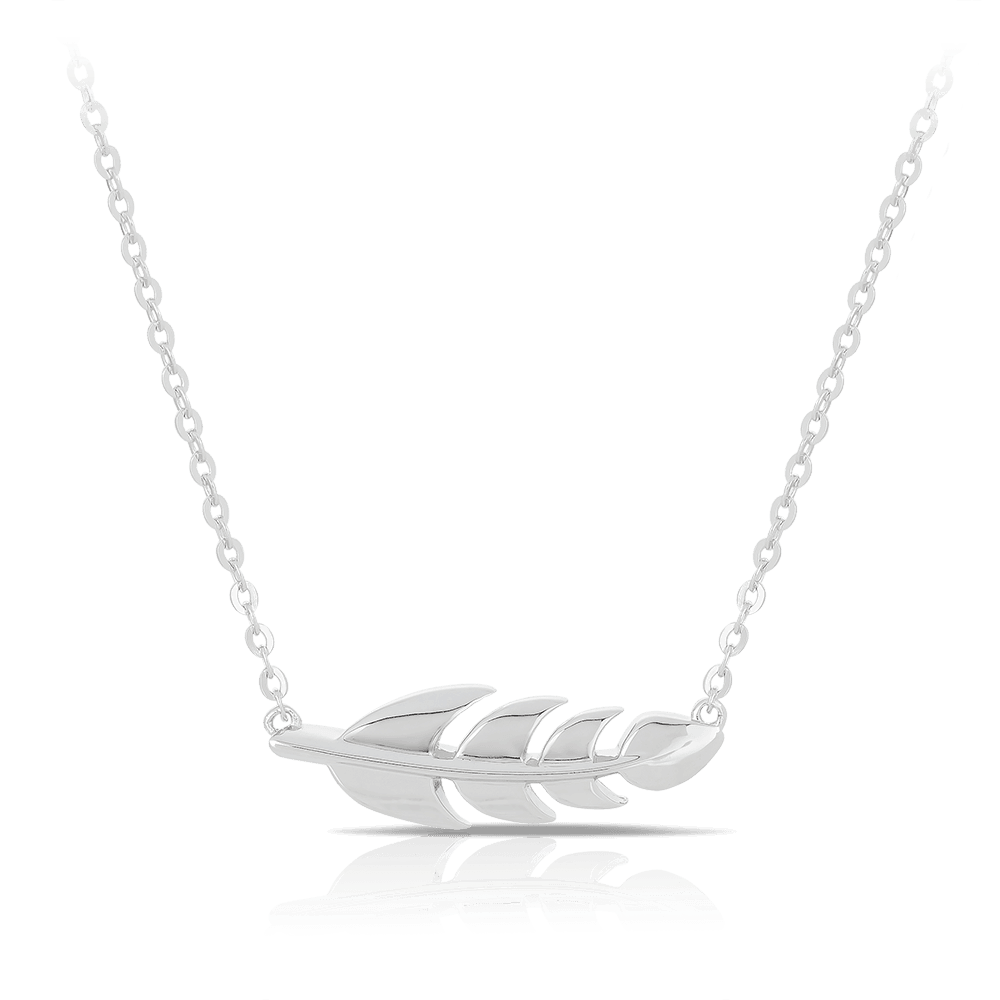 Polished Leaf Necklace in Sterling Silver - Wallace Bishop