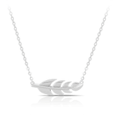 Polished Leaf Necklace in Sterling Silver - Wallace Bishop
