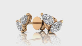 0.60ct TDW Marquise and Pear-Cut 'Toi et Moi' Lab Grown Diamond  Stud Earrings in 9ct Rose Gold