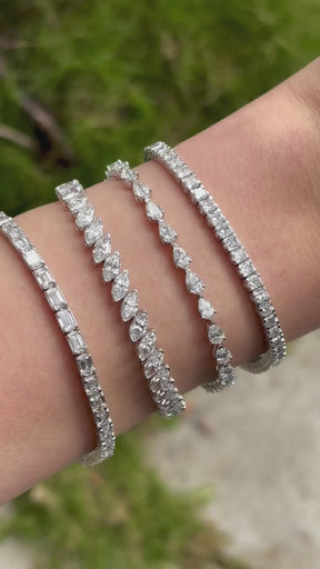 12.00ct TW Lab Grown Diamond Marquise Cut Diamond Tennis Bracelet in 18ct White Gold