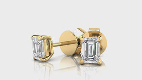 0.50ct Emerald-Cut Lab Grown Diamond Stud Earrings in 9ct Yellow Gold