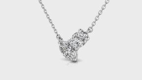 0.50ct TDW Marquise and Oval-Cut 'Toi et Moi' Lab Grown Diamond  Necklace in 9ct White Gold