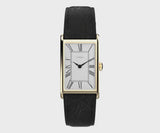 Worn day-to-day, the 1976 Lexington Reissue suits both formal occasions and everyday dressing. The silver dial, gold-tone case, and black leather strap bring 1970s minimalist elegance to any outfit.