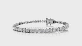 3.00ct TW Round Brilliant-Cut Lab Grown Diamond Tennis Bracelet in 9ct White Gold