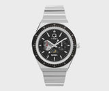 Worn day-to-day, the Q Timex x NASA brings retro space-age style to a casual or vintage-inspired look. The black dial and steel bracelet combination suits both everyday wear and collector appeal.