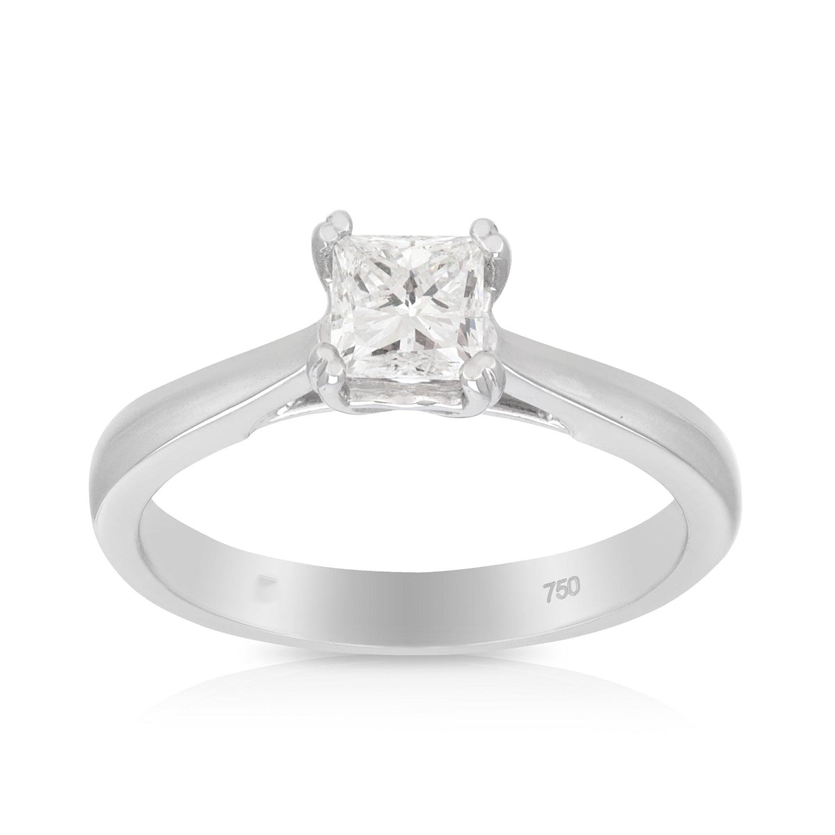 Princess Cut Diamond Engagement Ring in 18ct White Gold TDW 0.500 - Wallace Bishop
