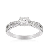 Princess Cut Diamond Engagement Ring in 18ct White Gold TDW 0.820 - Wallace Bishop