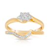 Princess Cut Diamond Halo Engagement & Wedding Bridal Set Rings in 9ct Yellow Gold - Wallace Bishop