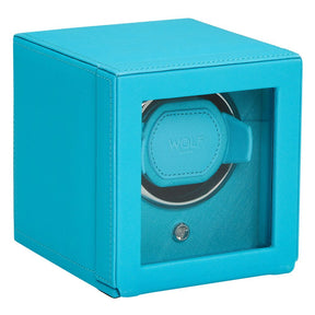 Wolf Cub Single Watch Winder with Cover Turquoise 461124