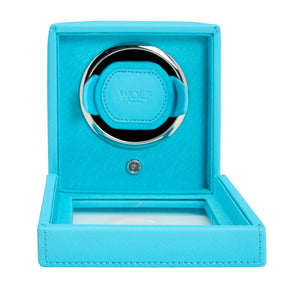 Wolf Cub Single Watch Winder with Cover Turquoise 461124