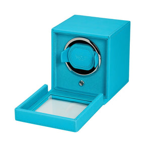 Wolf Cub Single Watch Winder with Cover Turquoise 461124