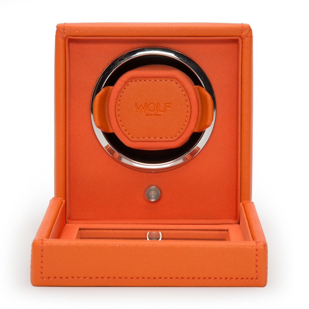 Wolf Cub Single Watch Winder With Cover Orange 461139