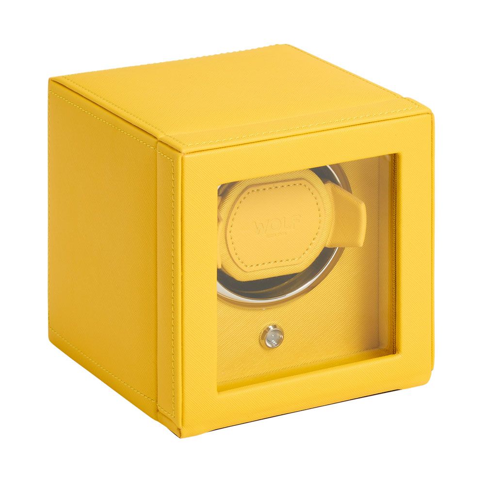 Wolf Cub Single Watch Winder with Cover Yellow 461192