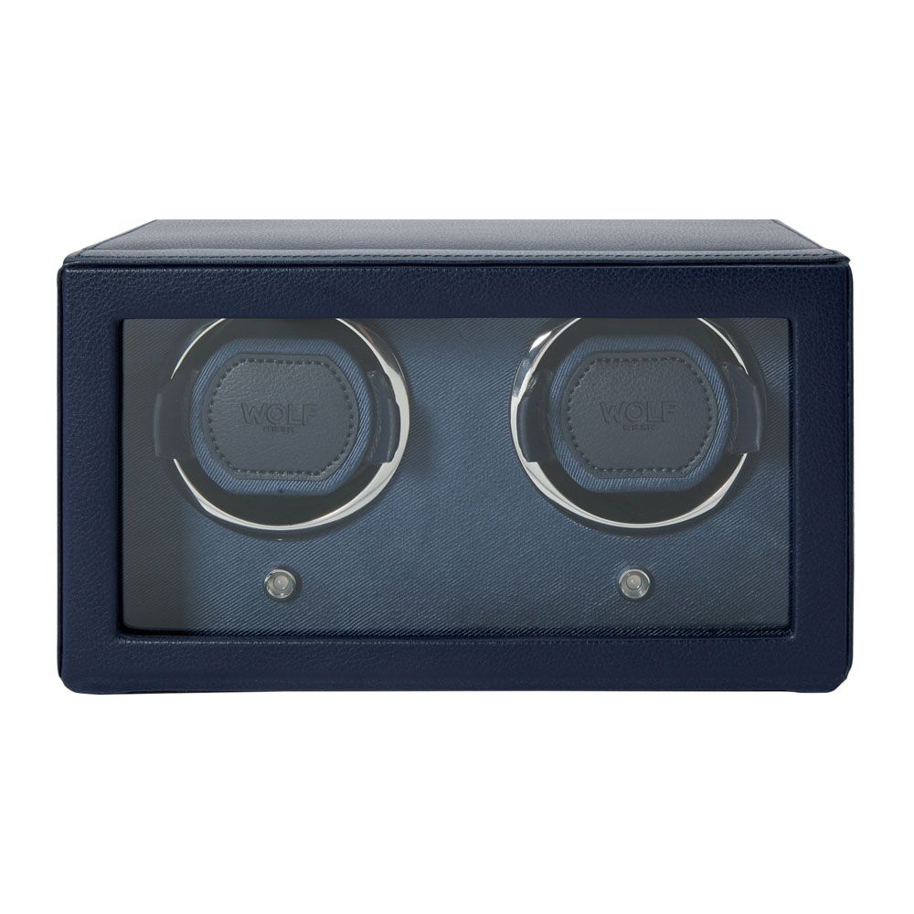Wolf Cub Double Watch Winder With Cover Navy 461217