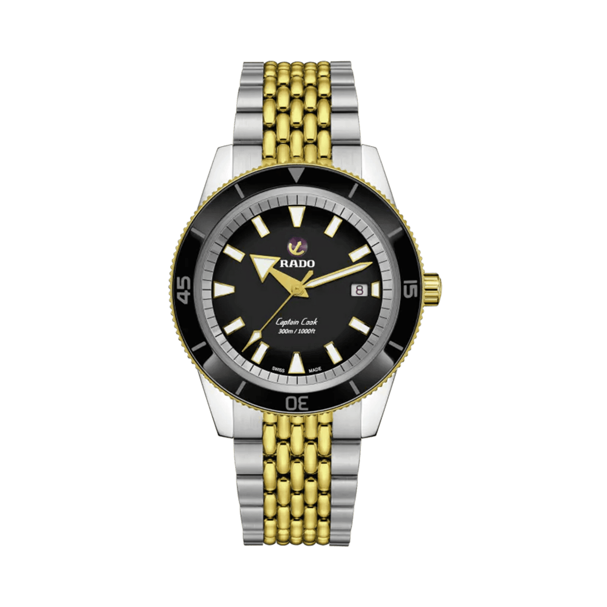 Rado Captain Cook Men's 42mm Stainless Steel & Gold Plated Automatic Watch R32138153 - Wallace Bishop
